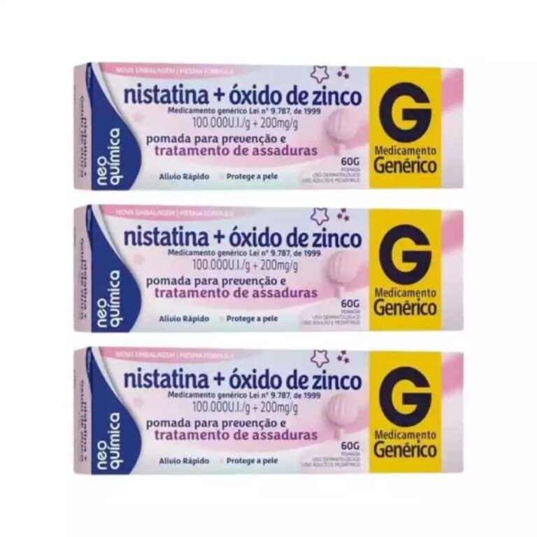 KIT 3 UNIDADES NISTATINA+OXIDO DE ZINCO PARA ASSAD