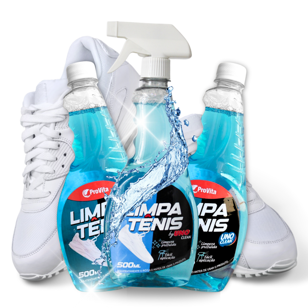 Kit 3 Limpa Tênis Spray Premium Provita Limpeza Profunda 500ml (Contém 3 Borrifadores)