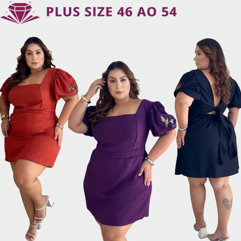 Macaquinho Vestido Feminino Plus Size Curto Manga 