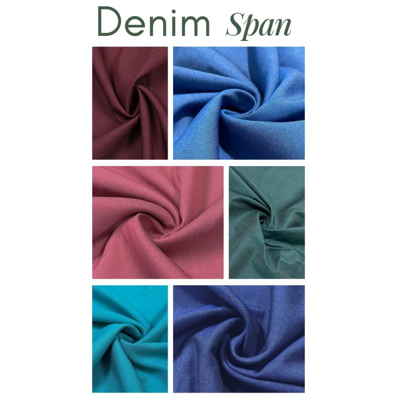 Tecido Denim Span Liso Várias cores – 3,00 mts de Comprimento X 1,45 mts de Largura