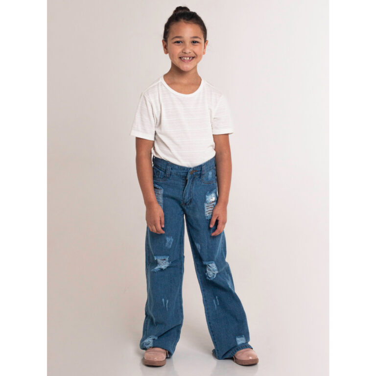 Calça Wide Leg feminina infantil juvenil blogueri