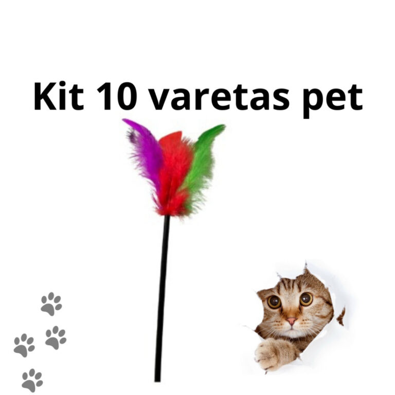 Kit 10 varetas pet Cattus cores variadas