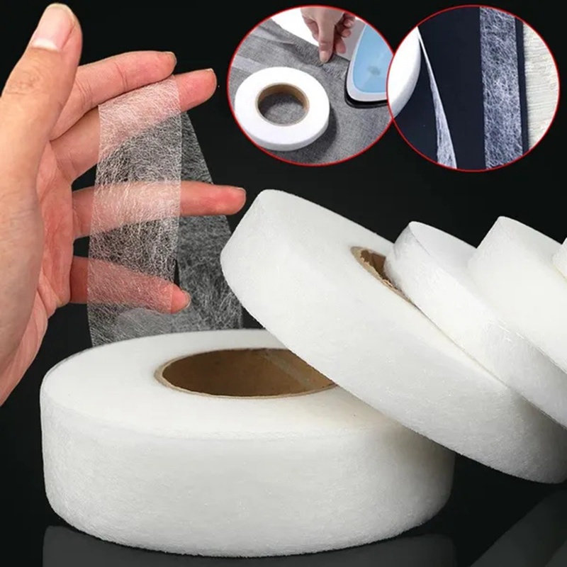 64 Metros Fita Adesiva De Costura De Dupla Face Branca De Vestuário Fusível Bricolagem Acessórios De