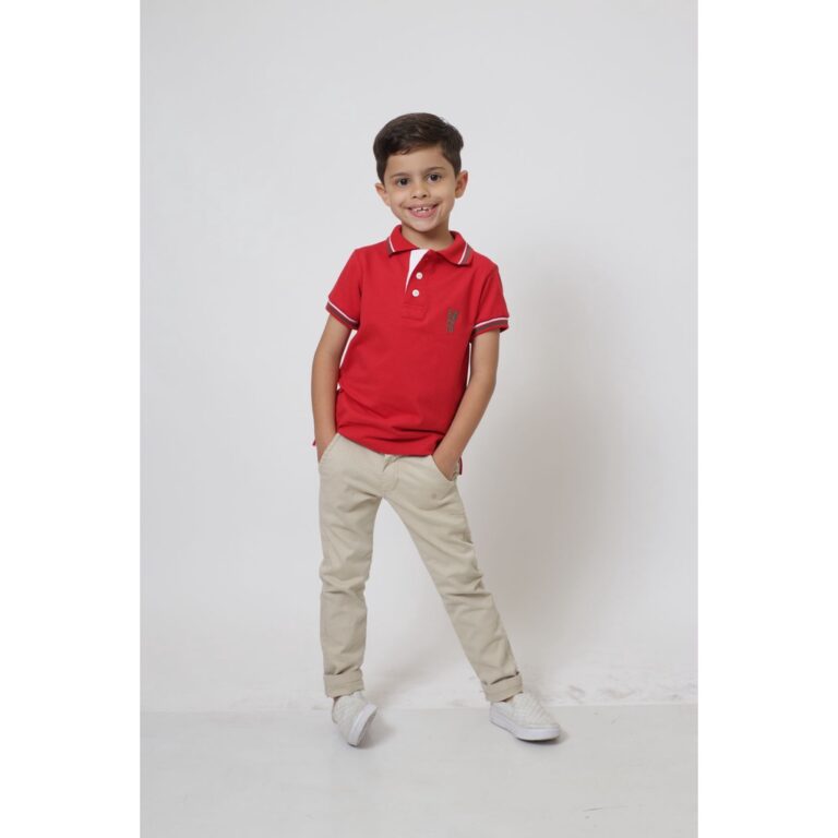 Camisa Polo ou Body Polo Infantil Vermelho PREMIUM