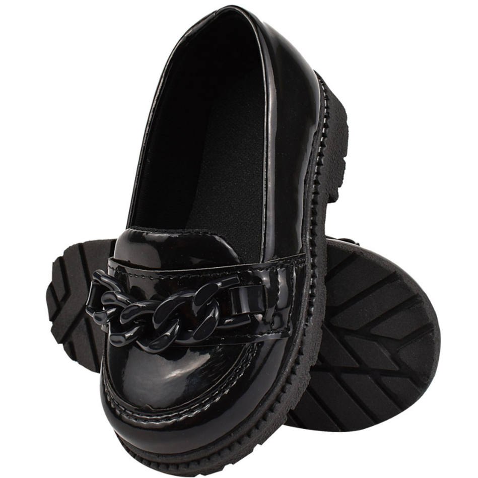 Sapatilha Mocassim Infantil Corrente Sola Tratorada Antiderrapante Meninas Blogueirinhas