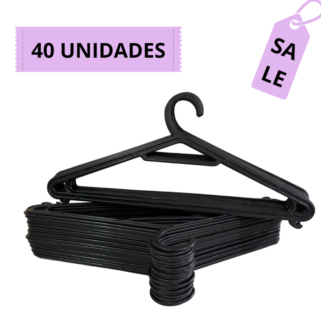 Kit 40 Cabides Adulto Organizador de Roupas Preço de Fábrica  – ESTRELA G007