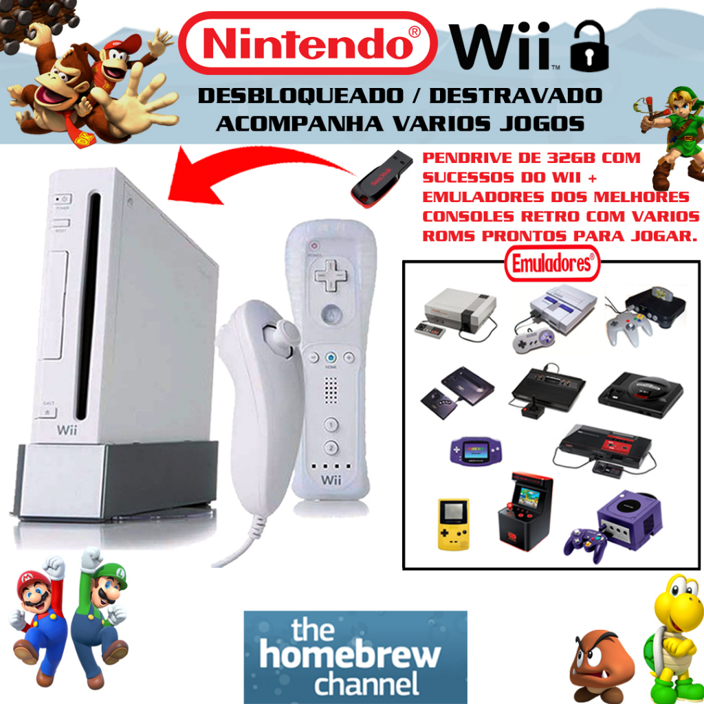 Nintendo Wii COMPLETO Melhores GAMES