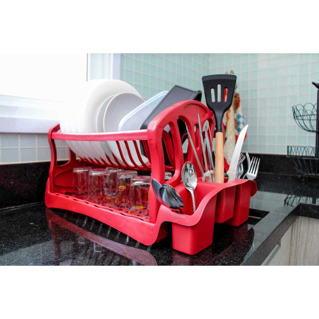 Organizador Pia Cozinha Escorredor Louça Talheres Copos Moderno
