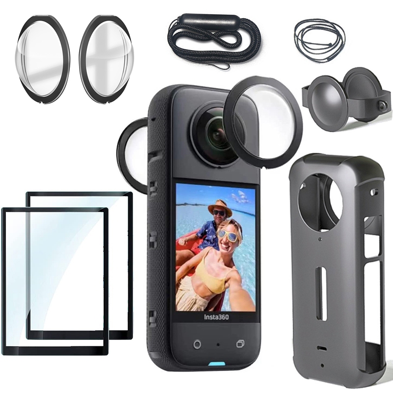 Para Insta360 X3 Capa Protetora De Lente De Silicone Macia + De Corpo Câmera Panorama Acessório De A