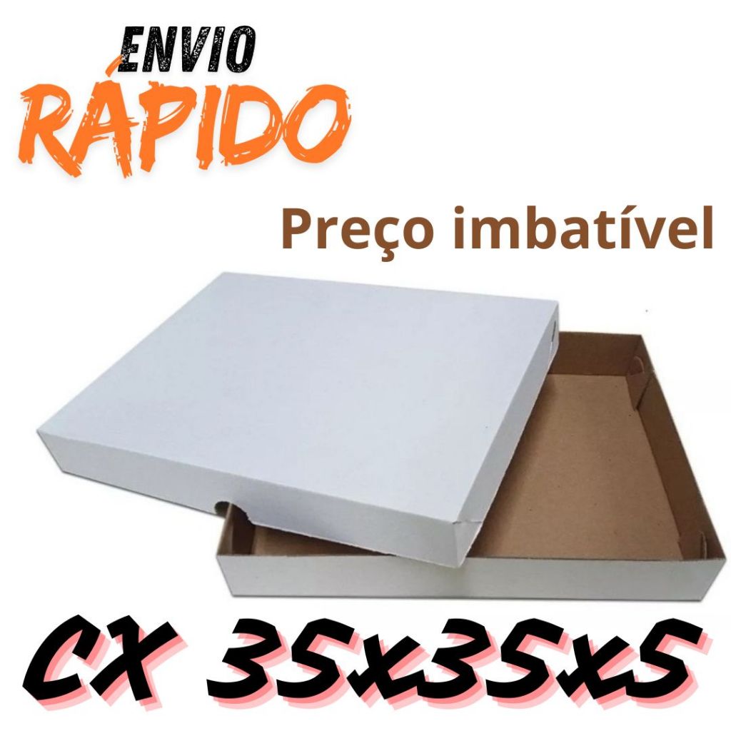 10 Caixa Quadrada 35x35x5cm -(Brancas)