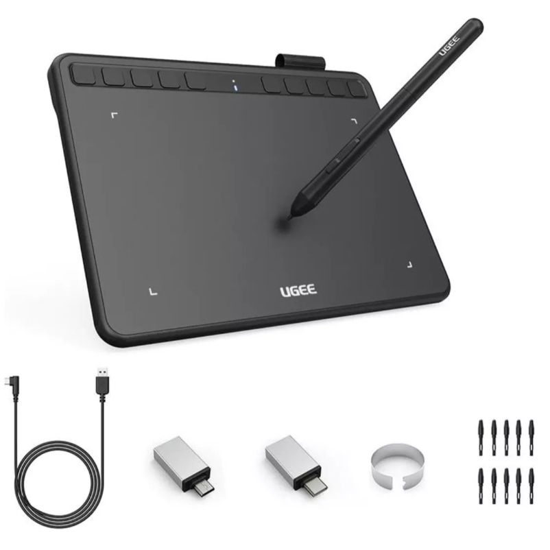 Mesa Digitalizadora Com Tela Ugee S640 Caneta Tablet 6,3 Inch Desenho Original Caderno Digital Table