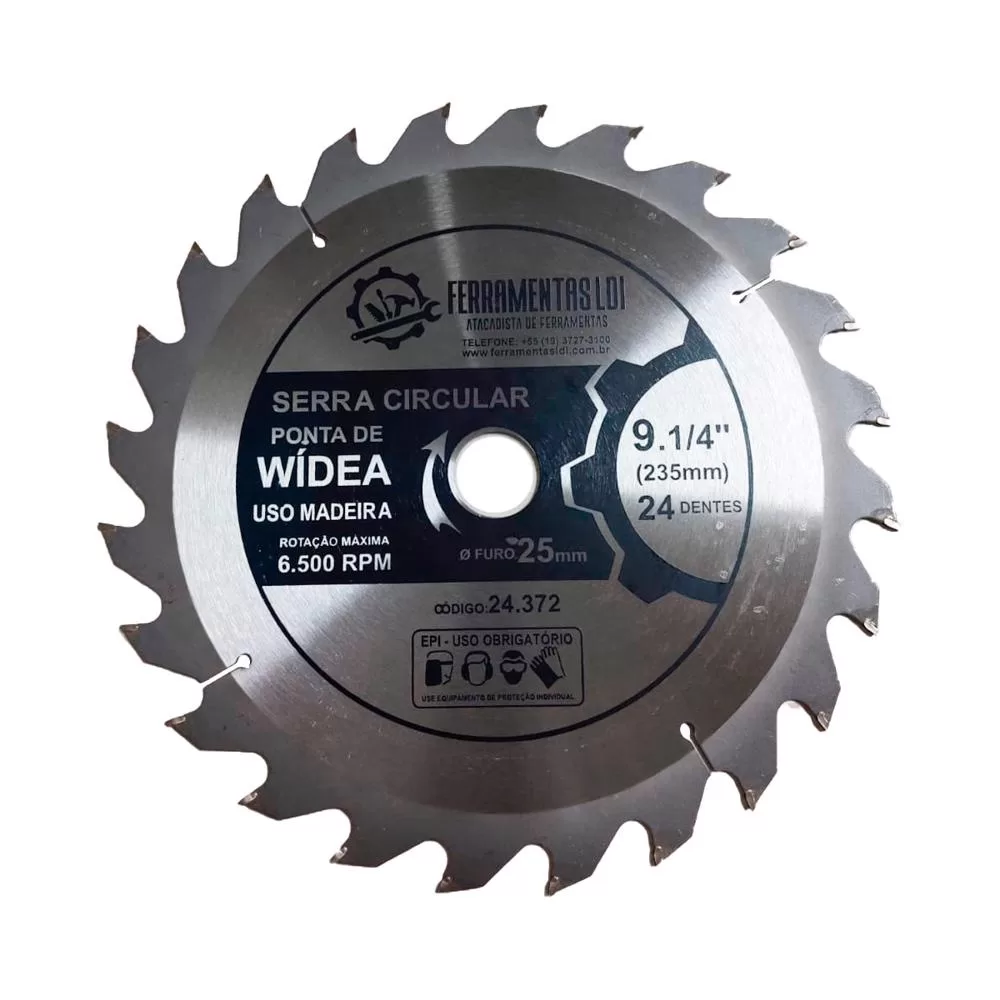 Disco de Serra Circular Para Madeira 9.1/4 230mm 24 Dentes LDI