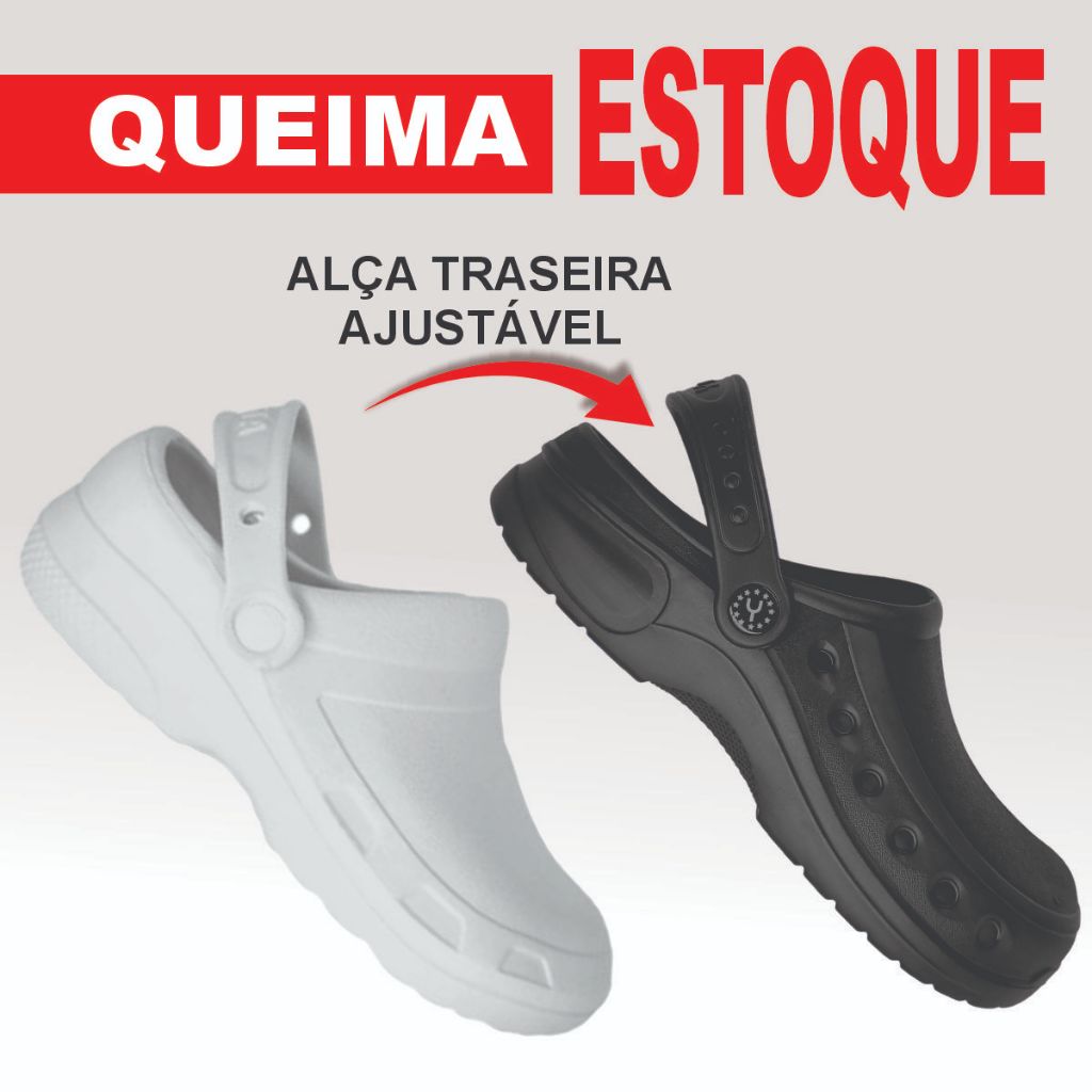 Babuche Sapato Enfermagem Serviço Cozinha Alça Ajustável Impermeável Leve Solado Grosso