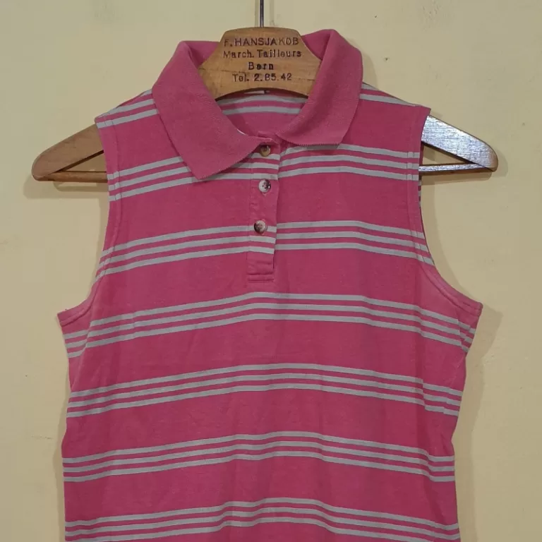 BLUSA REGATA PÓLO ALGODÃO LISTRAS VINTAGE ANOS 9