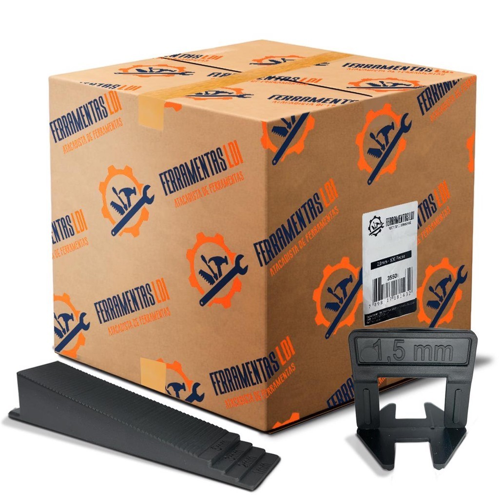 Espaçador Nivelador ECO P/ Piso Porcelanato 500 Un. + 300 Cunhas FERRAMENTAS LDI