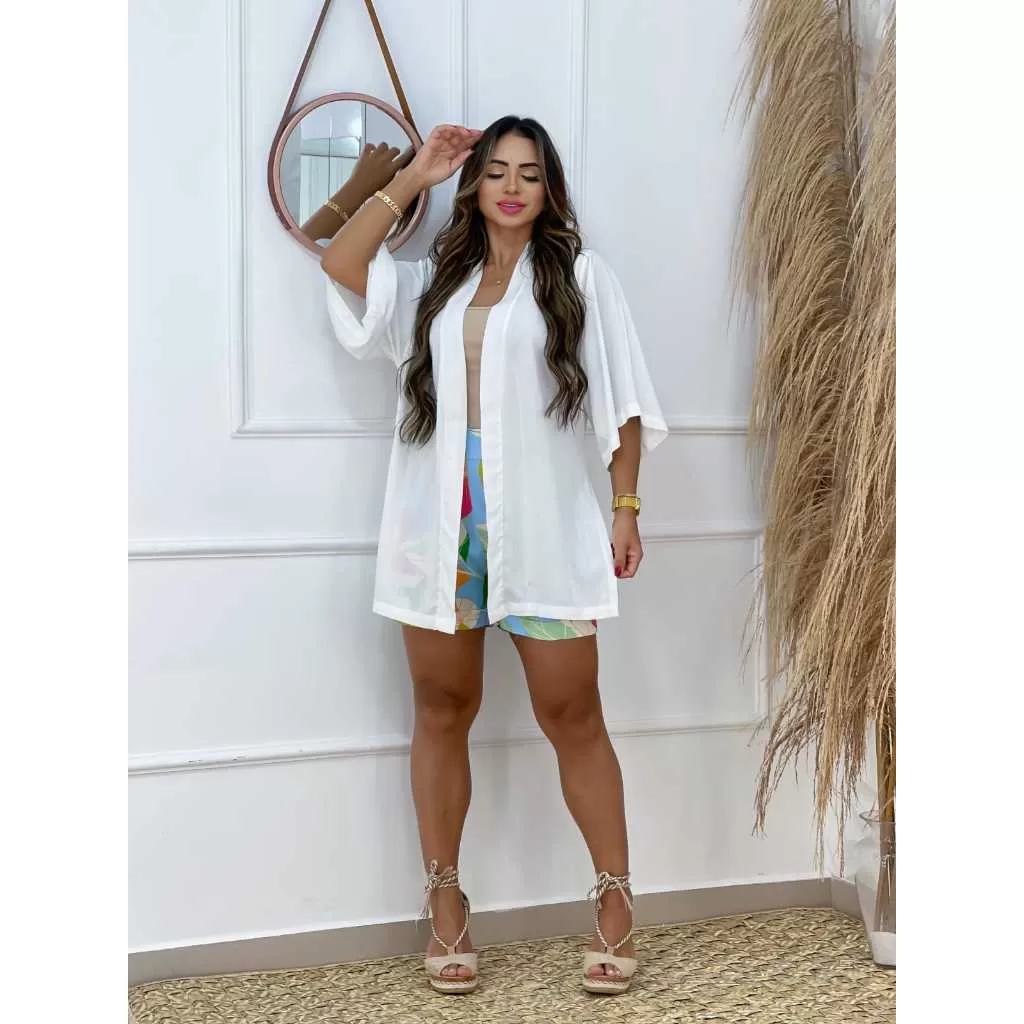 Kimono Feminino /camisão de praia /saida de praia/terceira peça /