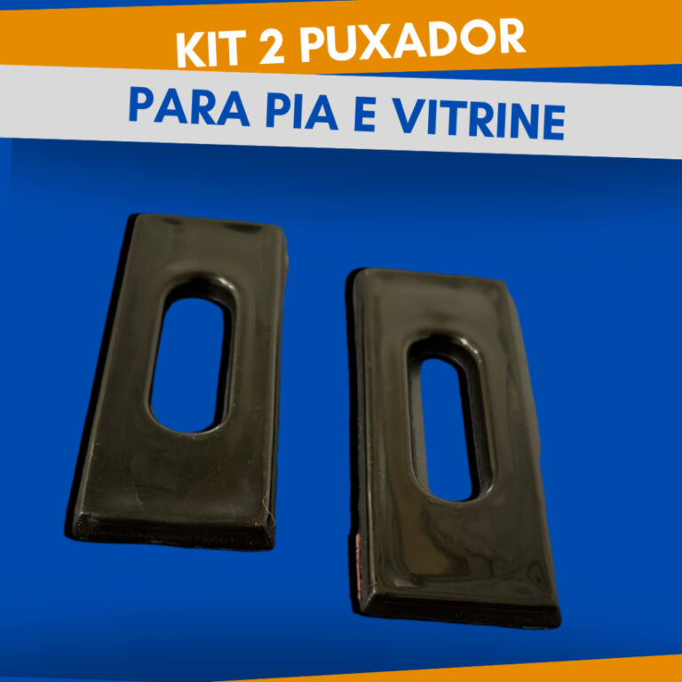 Kit 2 Puxador Para Pia e Vitrine de Plástico Com 