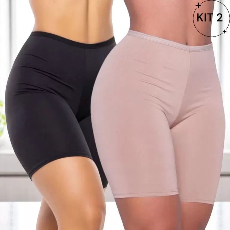 Kit 2 Short  Anágua Segunda Pele  Bem Confortavel