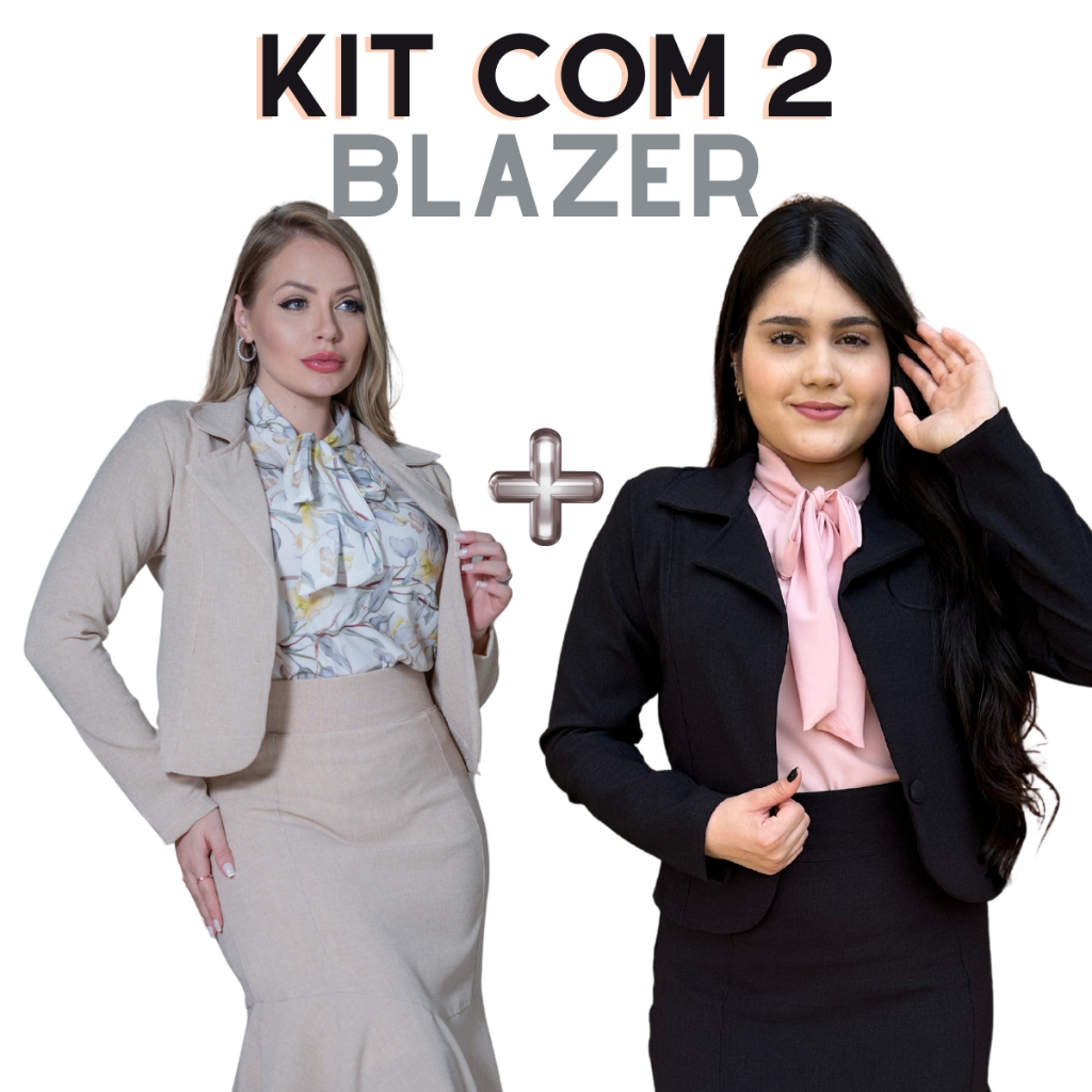 Kit Dois Terninhos Feminino Moda Social Evangélica Casaco Blazer Frio
