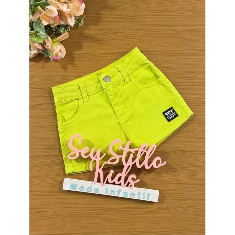 Shorts Infantil Catavento Verão Sarja Verde