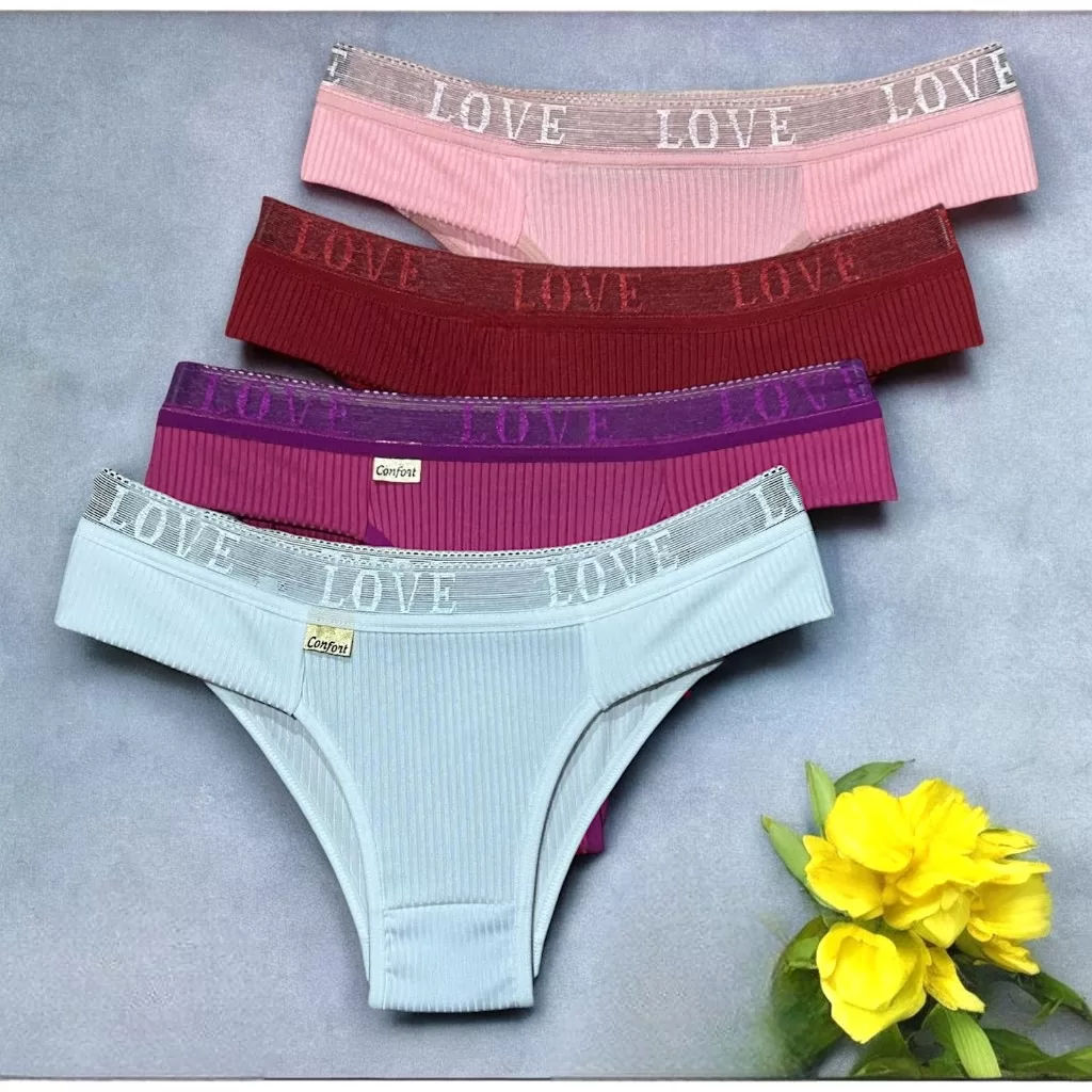 Kit 1 à 5 Calcinha Básica Canelada Com Pala Tanga Lingerie Confortável Barata Dia a Dia Sexy