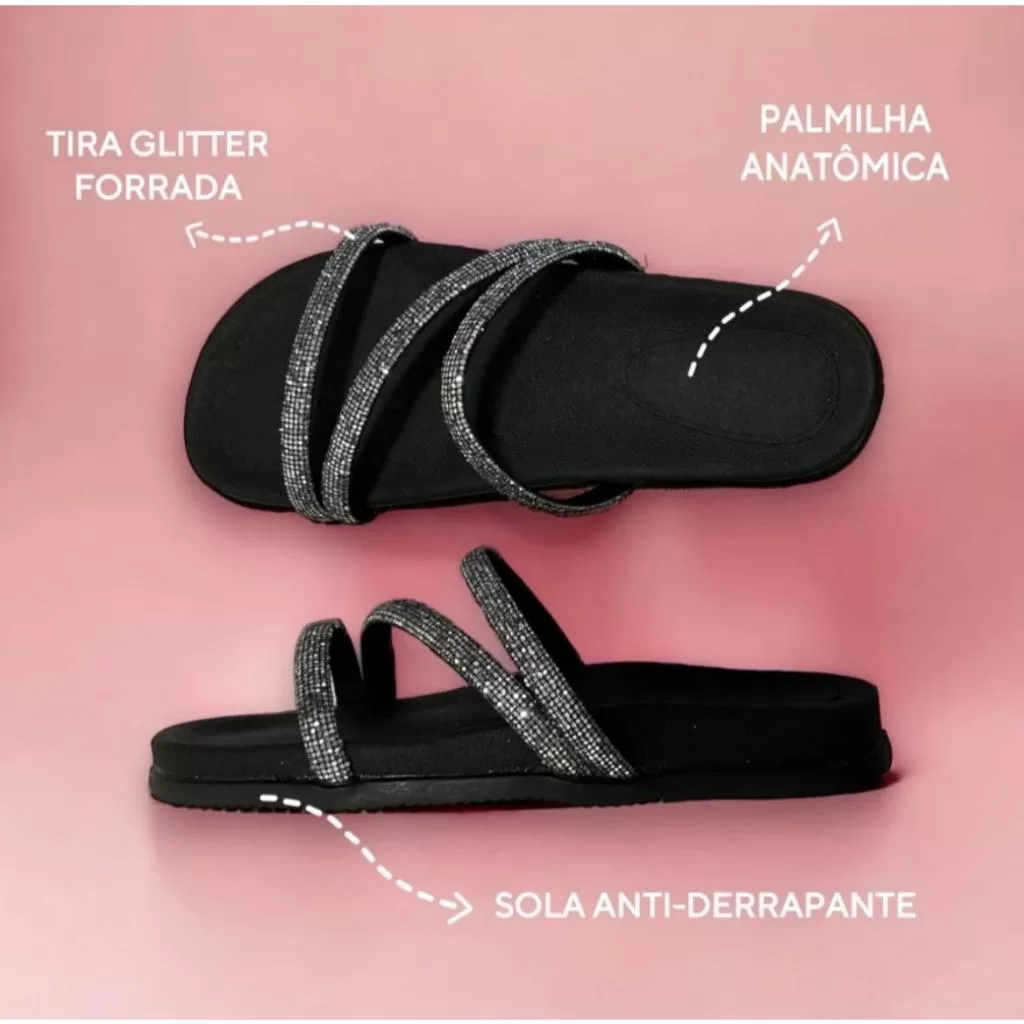 Sandália Papete Feminina Rasteira Birken Confortável