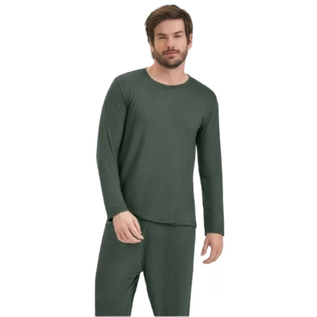 Pijama Manga Longa Masculino Cor com Amor