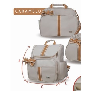 CONJUNTO DE BOLSA E MOCHILA MIAMI CARAMELO BOLSAS 