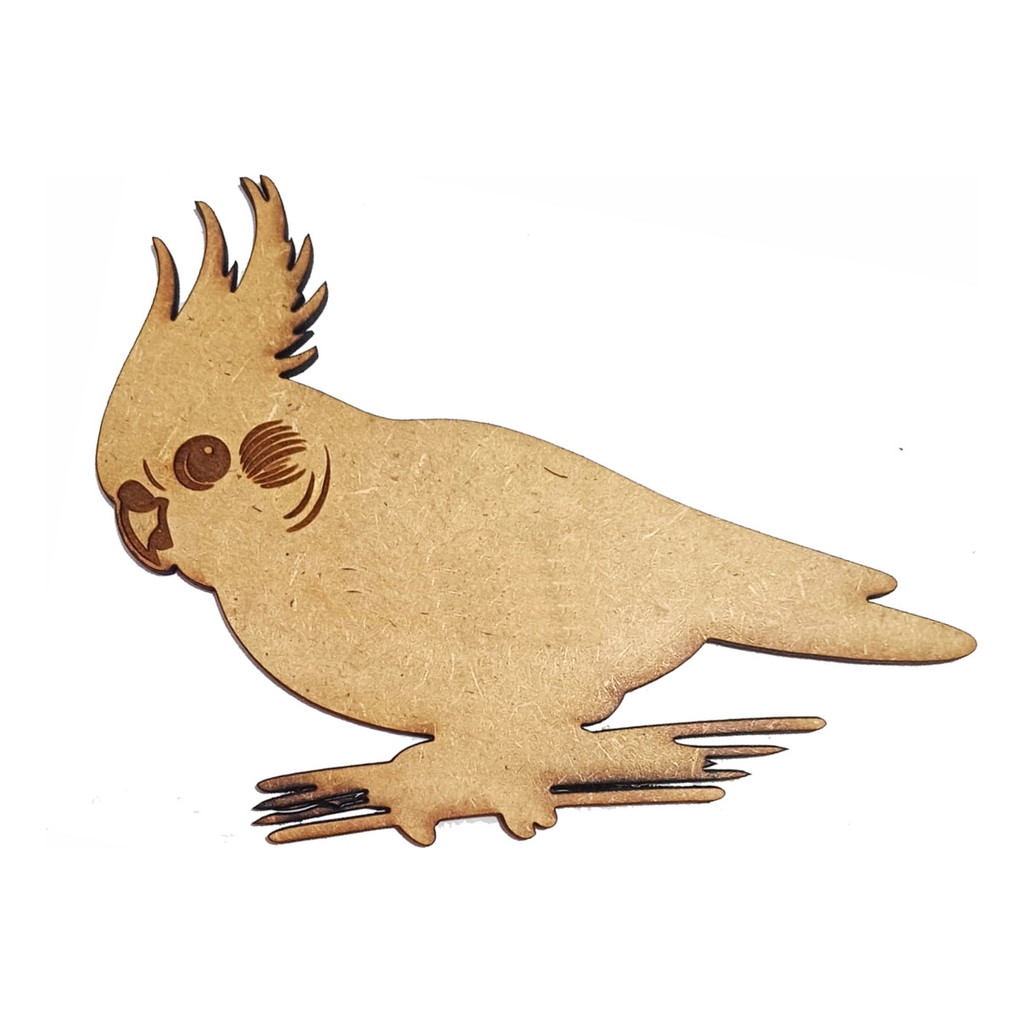 100 Apliques Pingente Calopsita Em Mdf Cru Corte A Laser