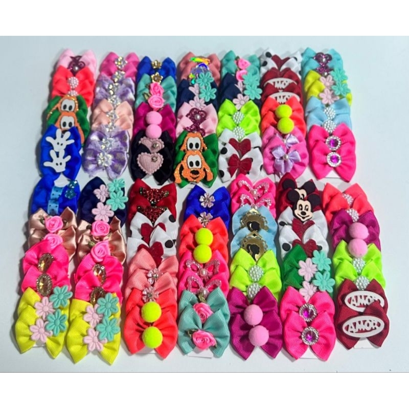 Kit de Laços Pet Para Fêmea e macho com 10,20,30,40 e 50 unidades Banho e Tosa Pet Shop
