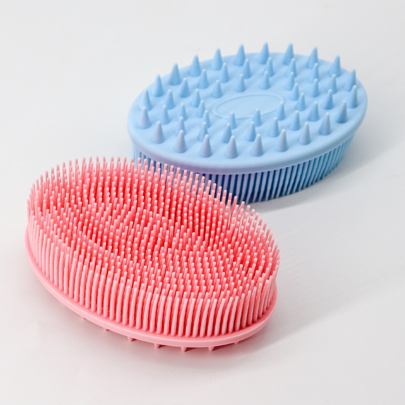 Escova De Banho E Lavagem Do Cabelo Dupla Face De silicone Para Massagem Suave Das Crianças024-054