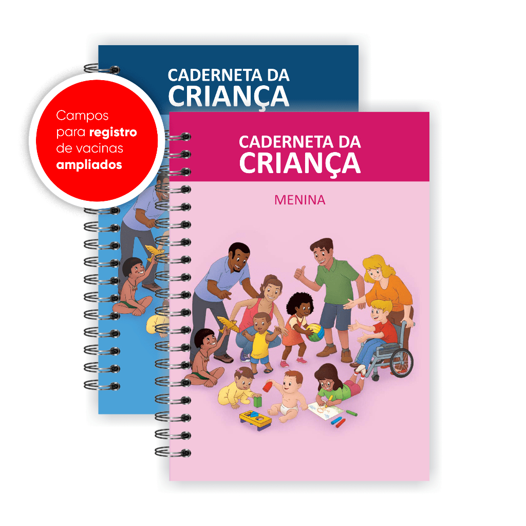 Caderneta de Saúde Vacinação Capa Maleável Sem Personalização 110 páginas coloridas tamanho A5