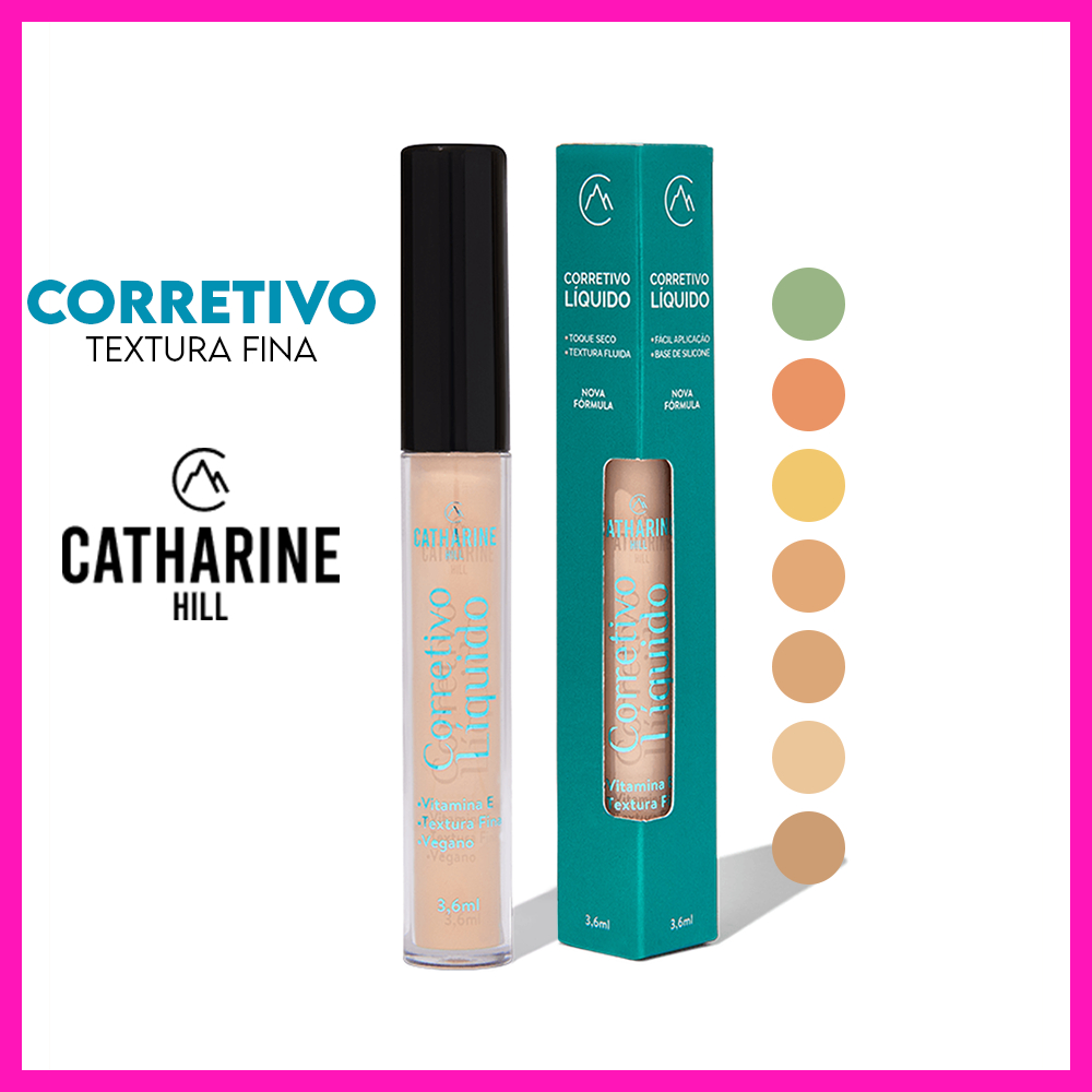 Catharine Hill Corretivo Líquido 3,6ml. O Fluid Concealer é de média cobertura, toque seco e aveluda