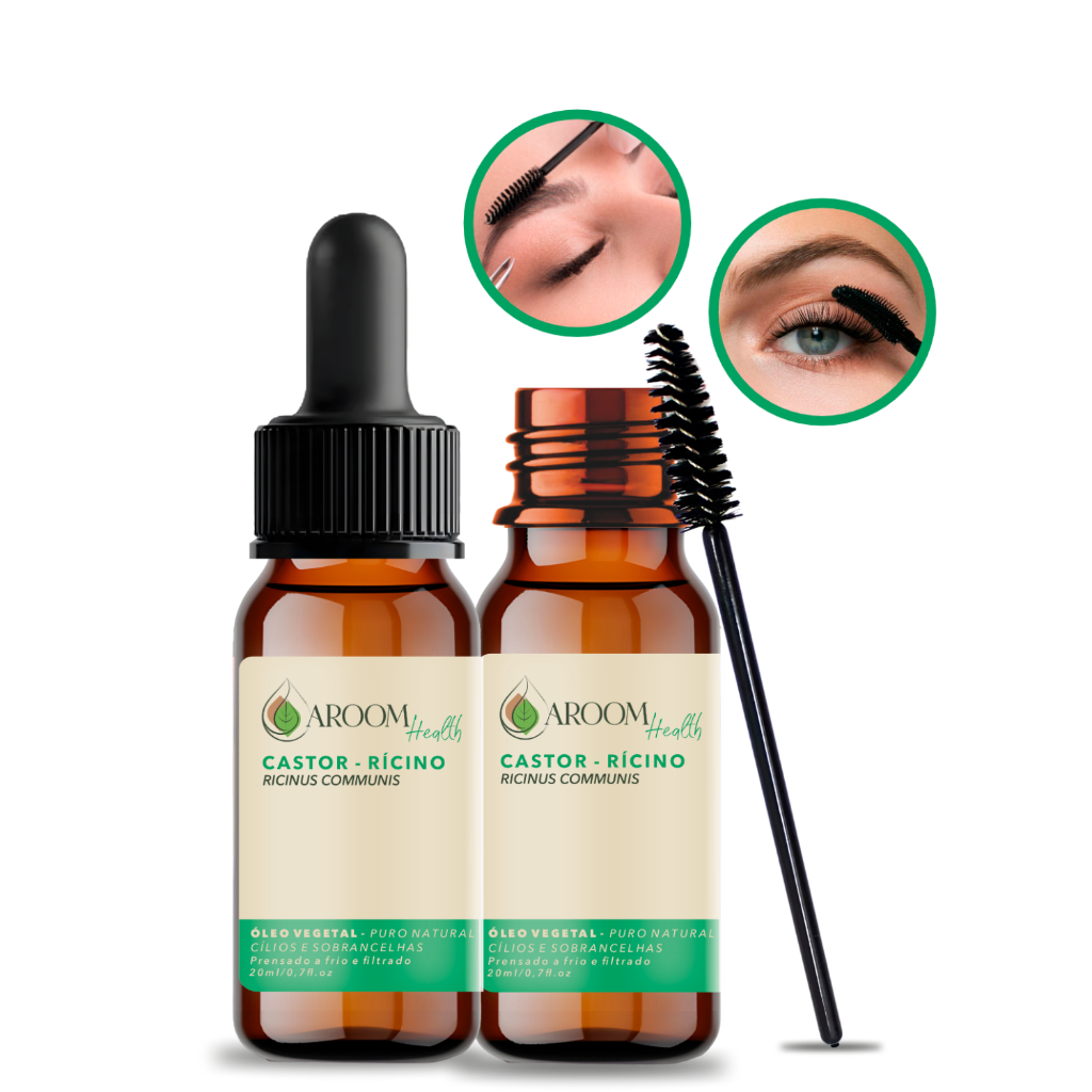 Óleo Vegetal Castor (Rícino) Cílios e Sobrancelhas com aplicador – 20ml + BRINDE