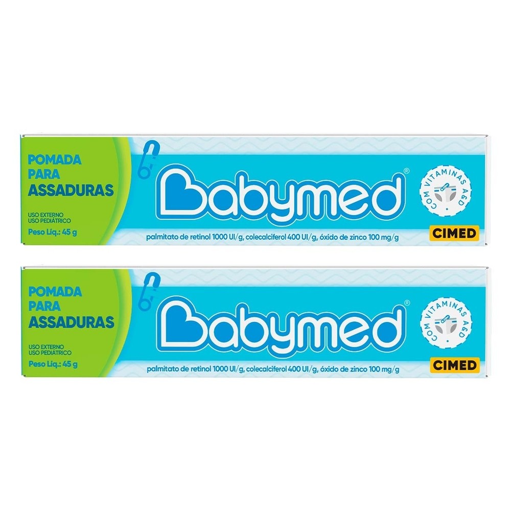 Kit 2 Pomadas Para Prevenção De Assaduras Babymed Azul 45g