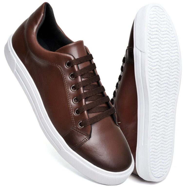 Tenis Masculino Casual Confortável Couro Branco P