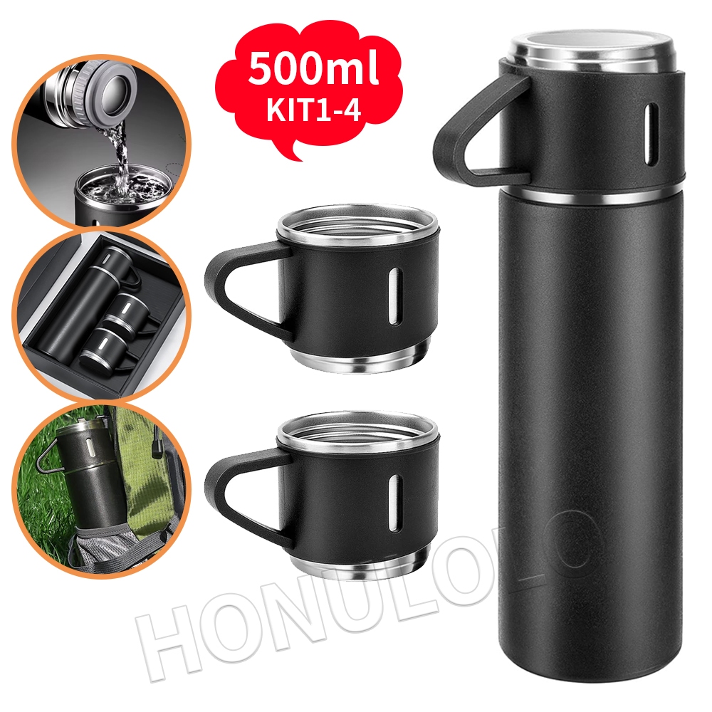 Caneca Garrafa Térmica Vacuum Bottle Inox  Bebidas Fria ou Quente 500ml, Disponível em Várias Cores