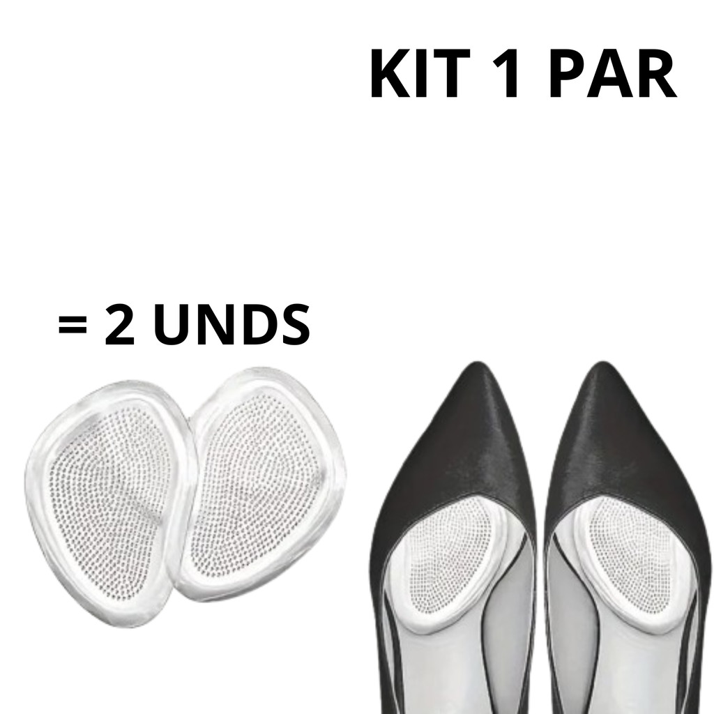 Protetor Planta dos Pés Silicone Sapato Macio Par p/ Dores e Caminhada Feminino e Masculino