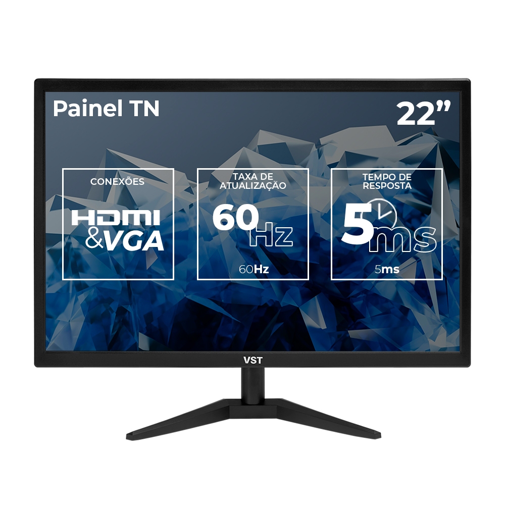 Monitor VST 22, 22 Pol, FHD, 5ms, 60Hz, HDMI/VGA, VST-VST22-BL01