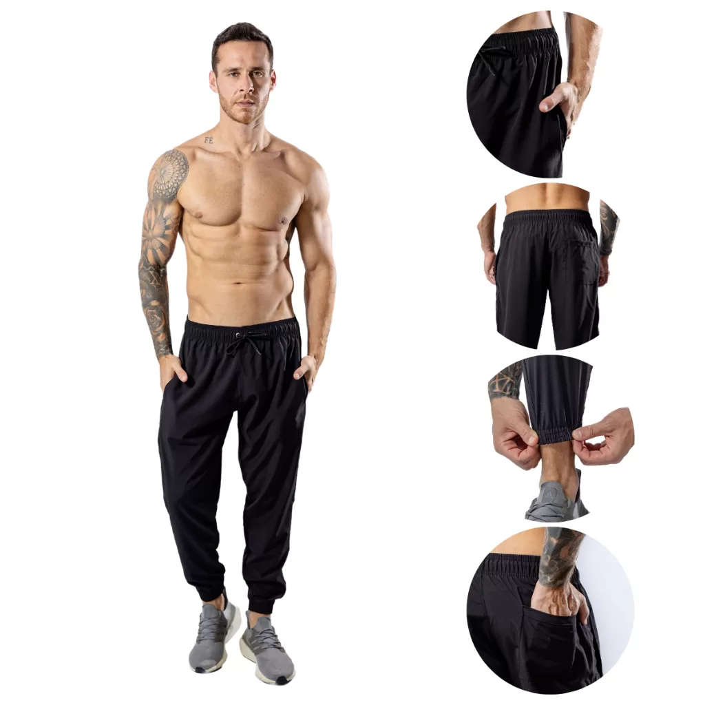 Calça Jogger Tactel com Elastano para Treino Esportiva Masculina Elastico No Punho Preço De Atacado