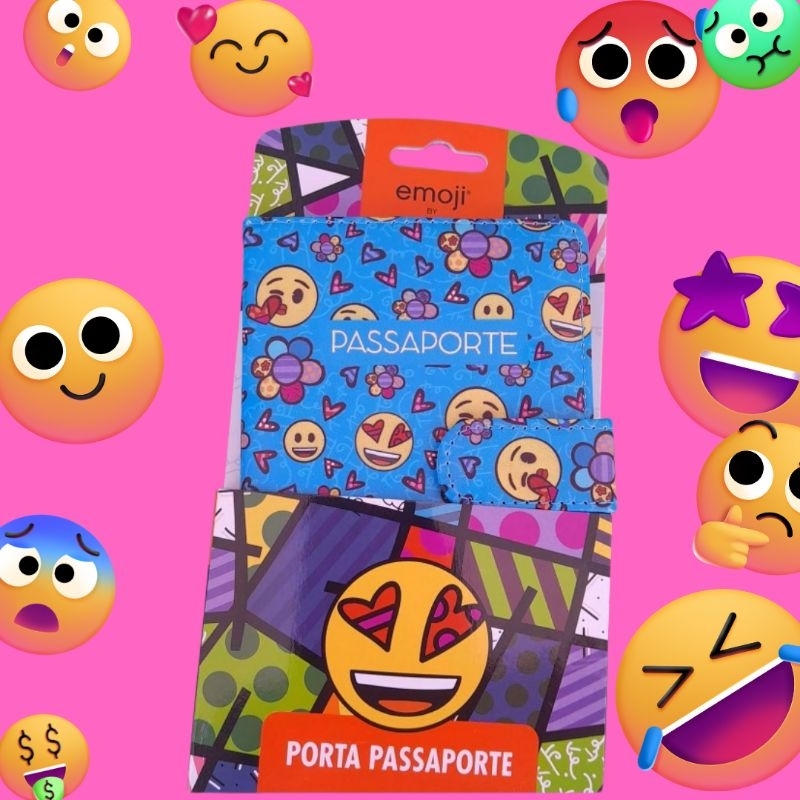 Capa Porta Passaporte Documento Emojis by Britto
