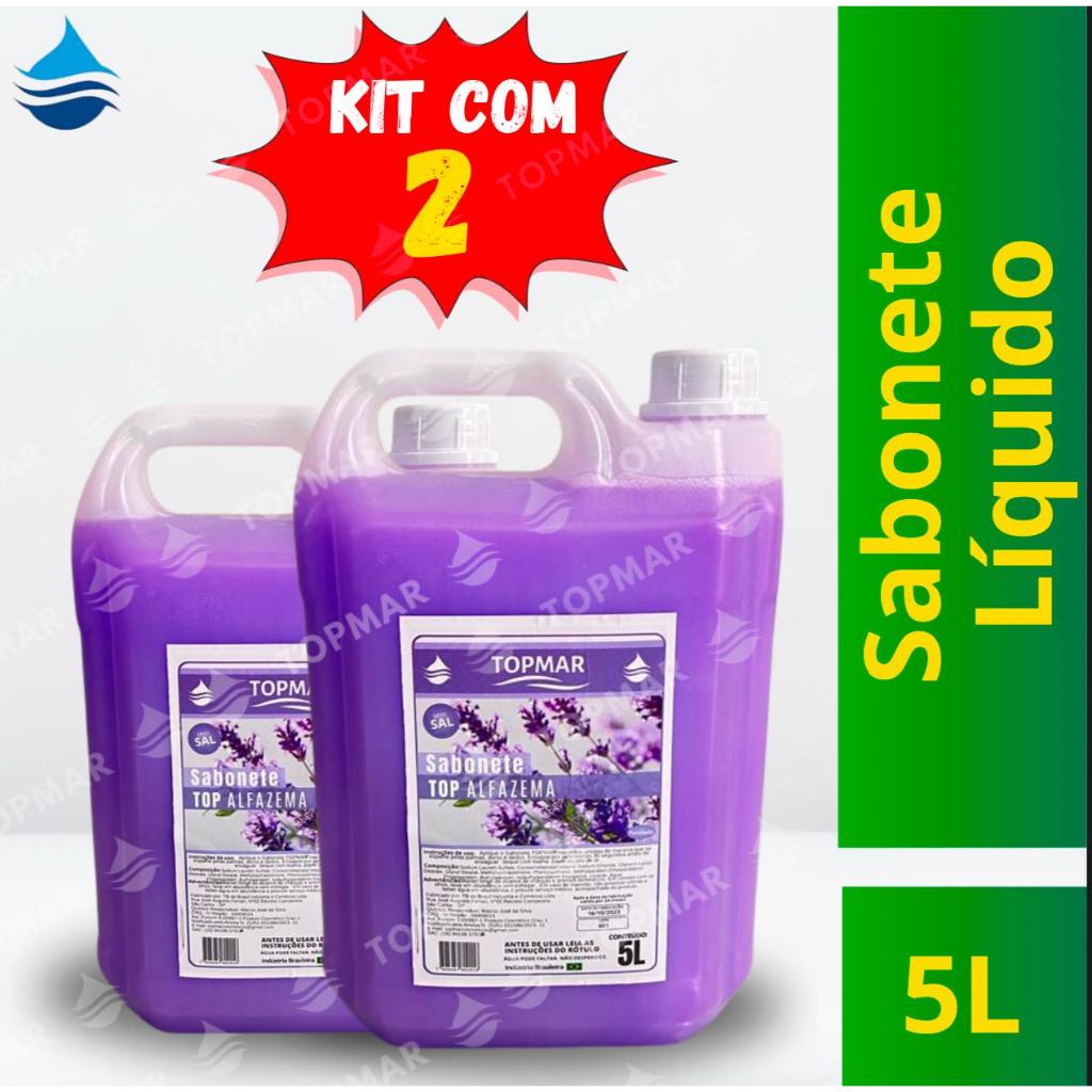kit Sabonete Líquido Perolizado Alfazema TOPMAR – 5 litros