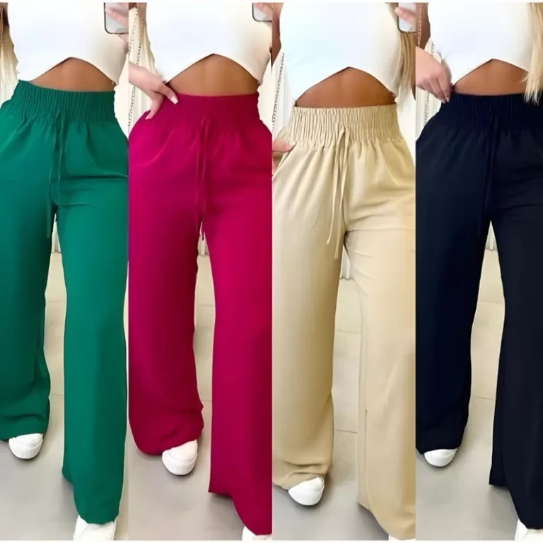 Calça Pantalona alfaiataria  Feminina Cintura Alt