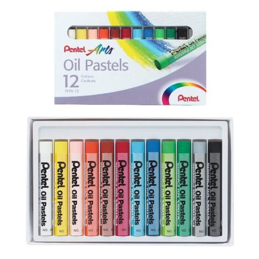 Conjunto de Giz Pastel a Óleo – Pentel – 12 Cores