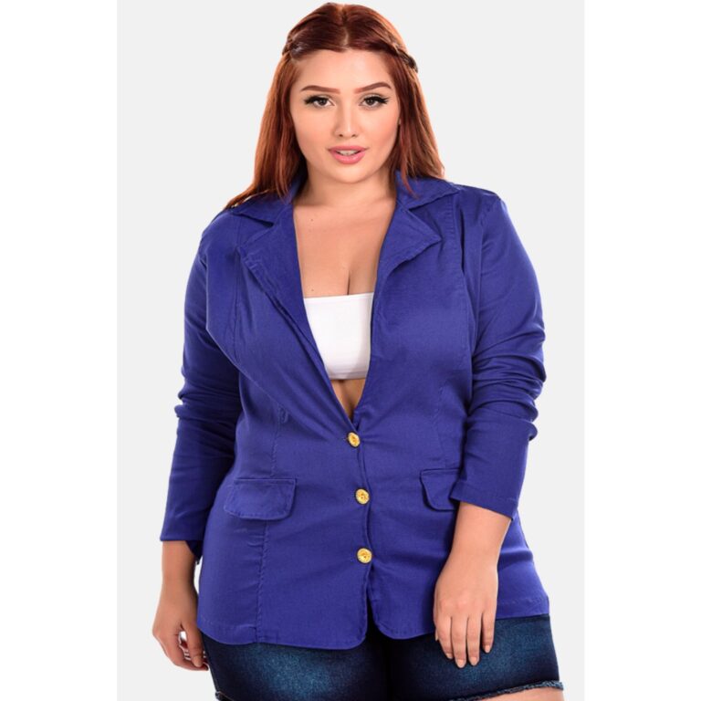 Casaquinho Blazer Feminino Plus Size Blusinha de F