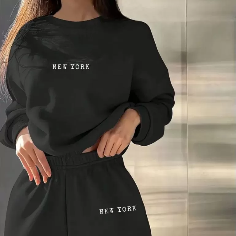 Conjunto De Duas Peças Moletom Estampa New York M