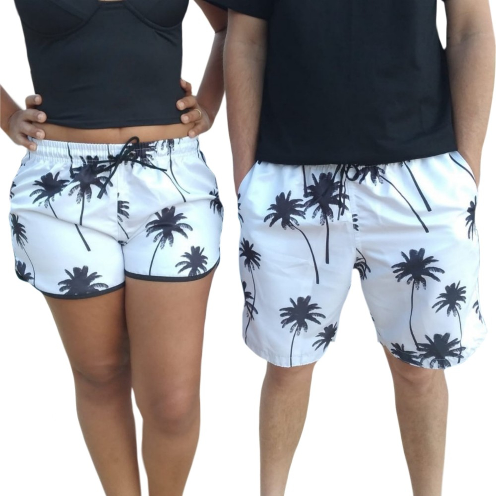 Conjunto Shorts Casal Mozão Namorados Shorts De Praia Combinadinho