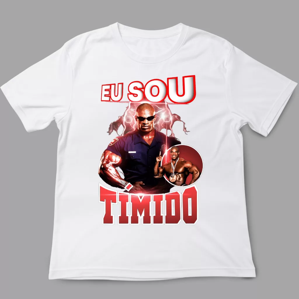 Camiseta Roonie Cooleman – Eu Sou Tímido – Academia Maromba Meme Divertido Musculação