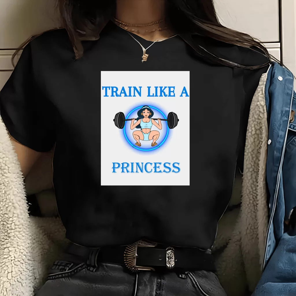 camiseta academia (preta) – train like a princess – maromba, academia, treino