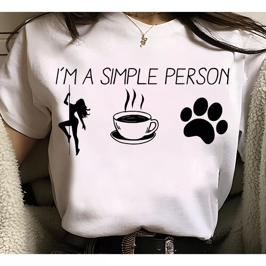 Camiseta feminina | im a simple person (simples pessoa) – camisa fofa feminina